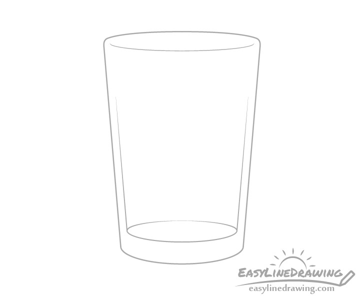 Drawing inside a glass of water