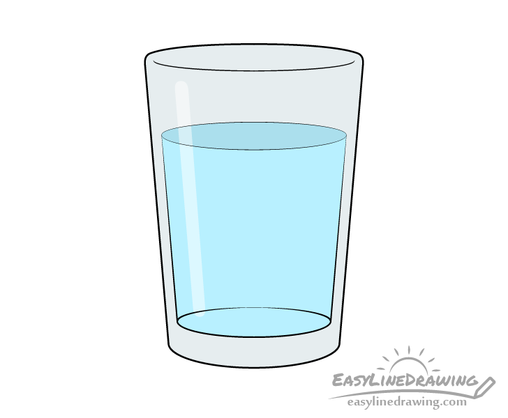 Painted glass of water