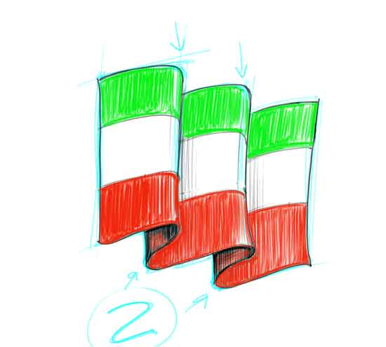 How to draw a flag Step 7