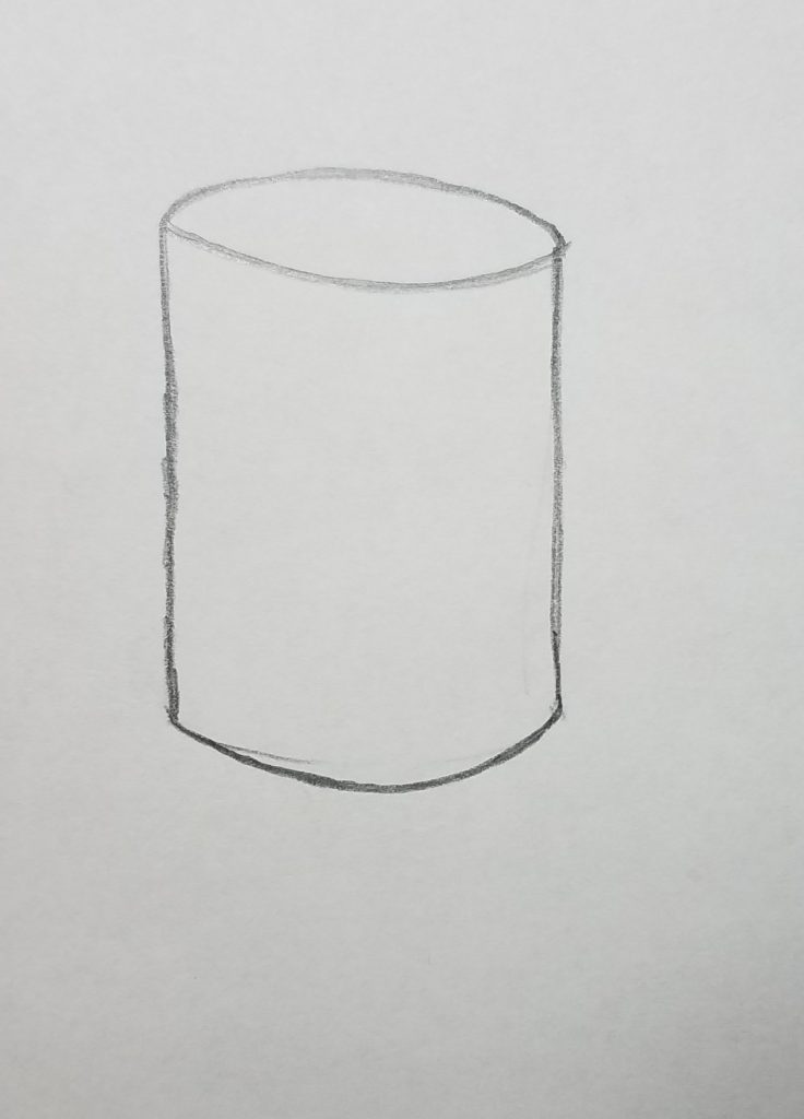 How to draw a cylinder Step 3