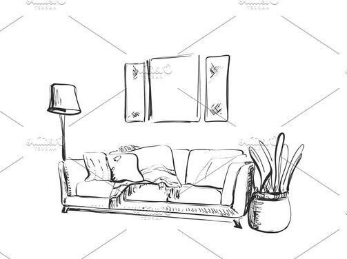 modern sofa sketch