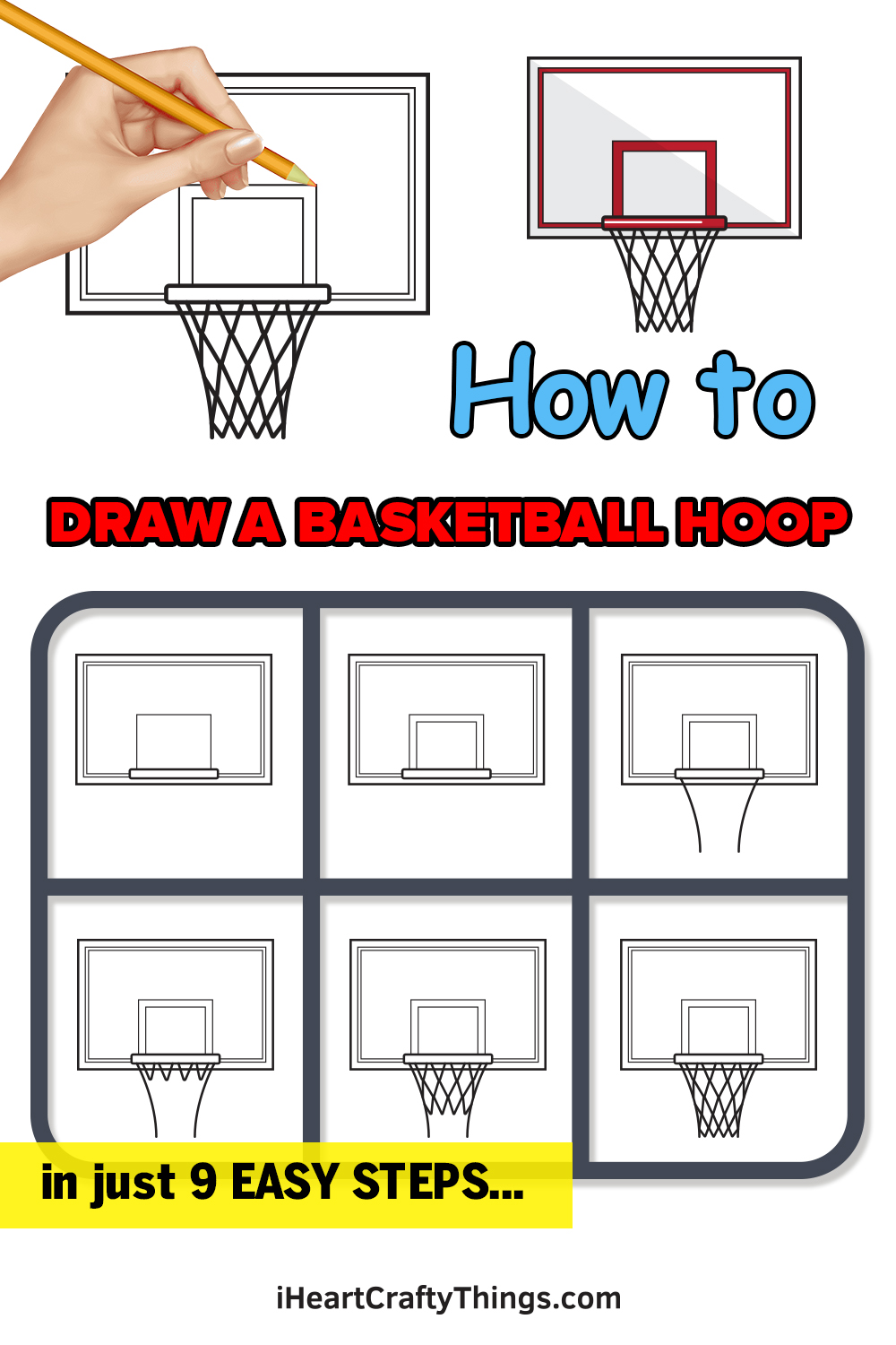how to draw a basketball hoop in 9 easy steps