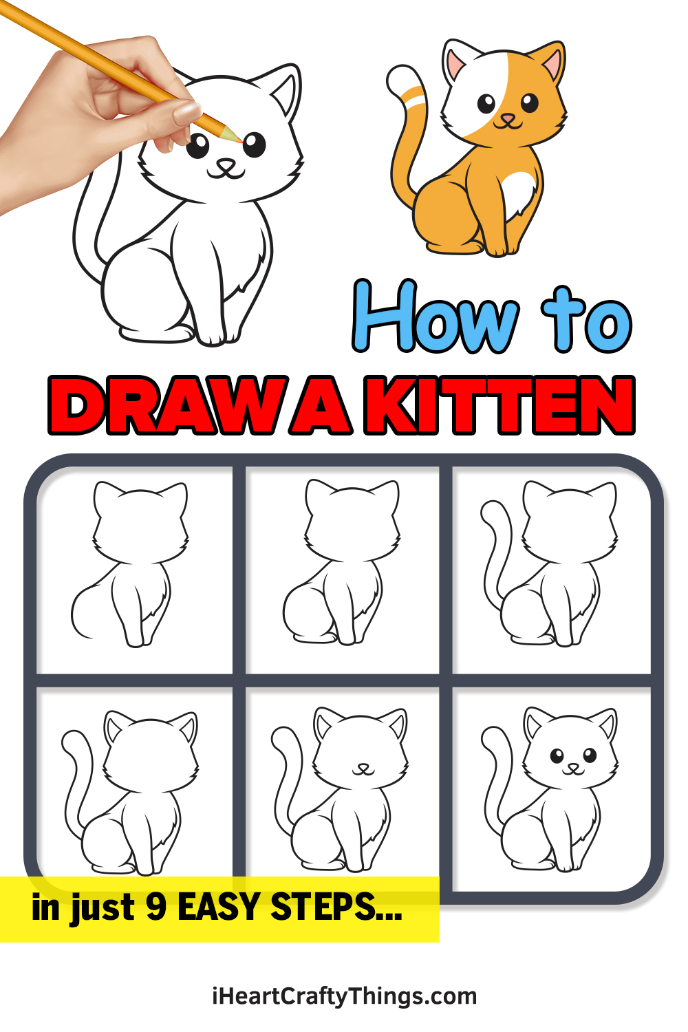 How to draw a kitten in 9 easy steps