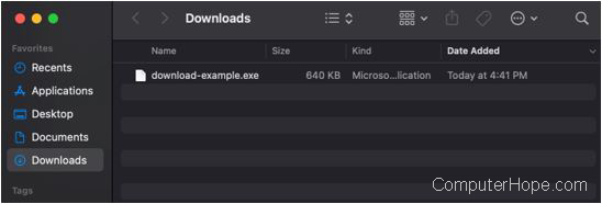 macOS download folder.