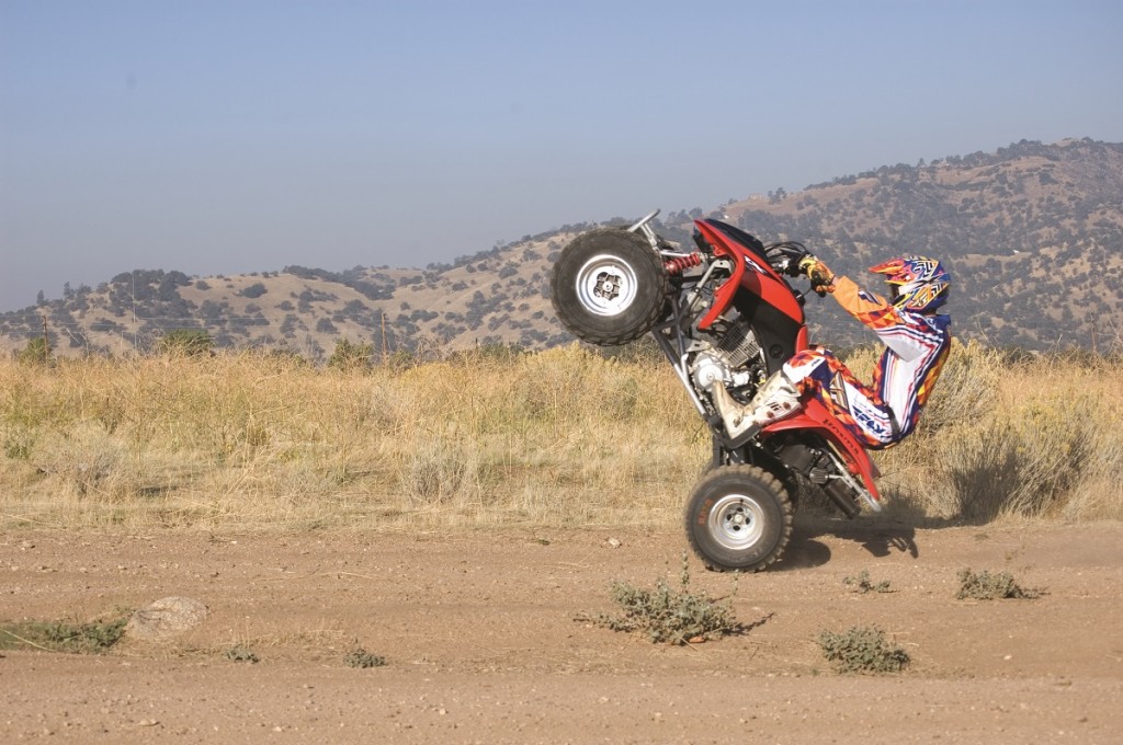Lower air pressure is key to stability when learning to drive. Make sure the rear tire pressure is right to avoid the ATV pulling on the low side.
