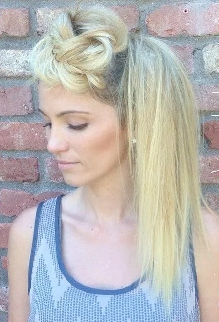 high ponytail for blondes