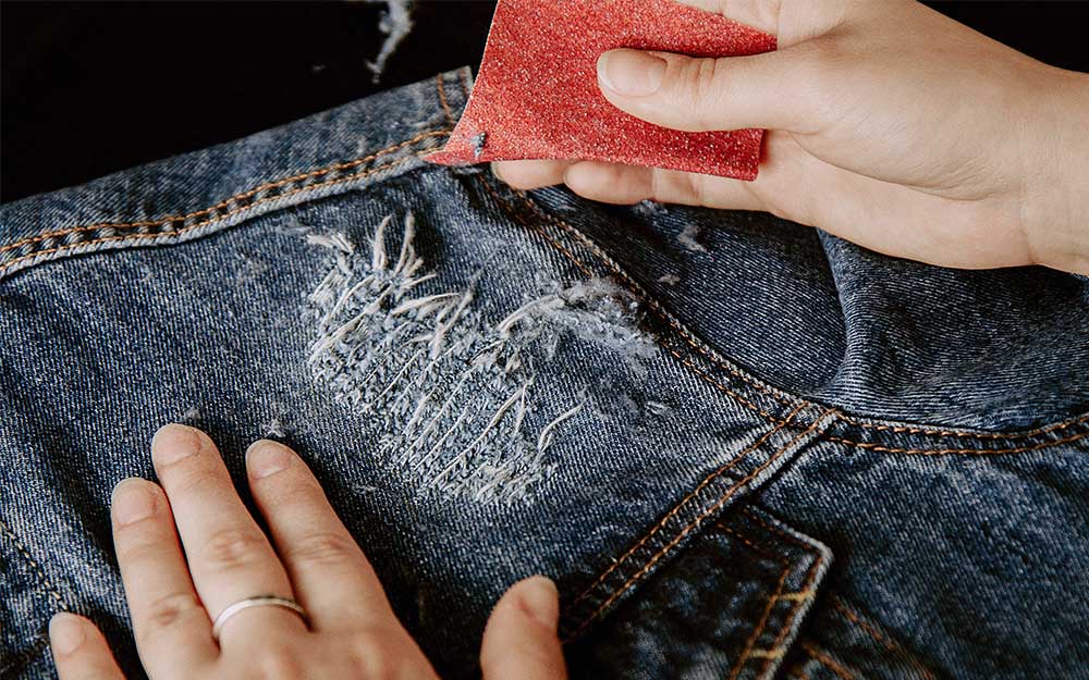 how to pass denim jacket sandpaper