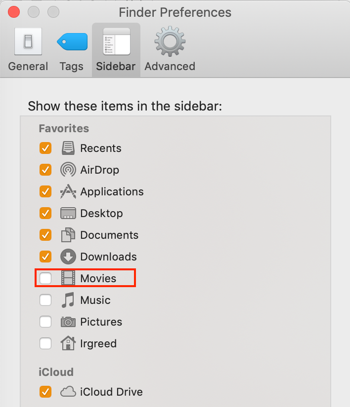 click option in finder menu