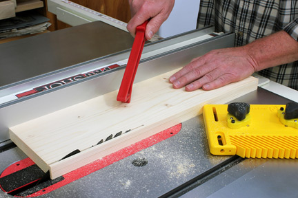 Use the push rod to guide the thin cut