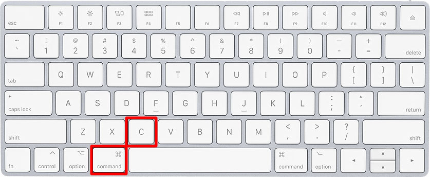 Copy Mac keyboard shortcuts