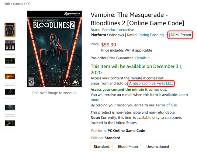 Vampire: The Masquerade - Bloodlines 2 - Steam Version