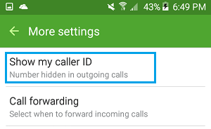 Show My Caller ID preferences on iPhone