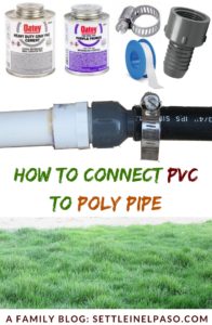 The post describes an easy DIY project on how to connect PVC to poly pipes. # chain # water pipe # plastic pipe # plastic pipe # chain # chain