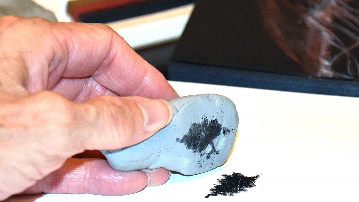 Black patches on kneading eraser