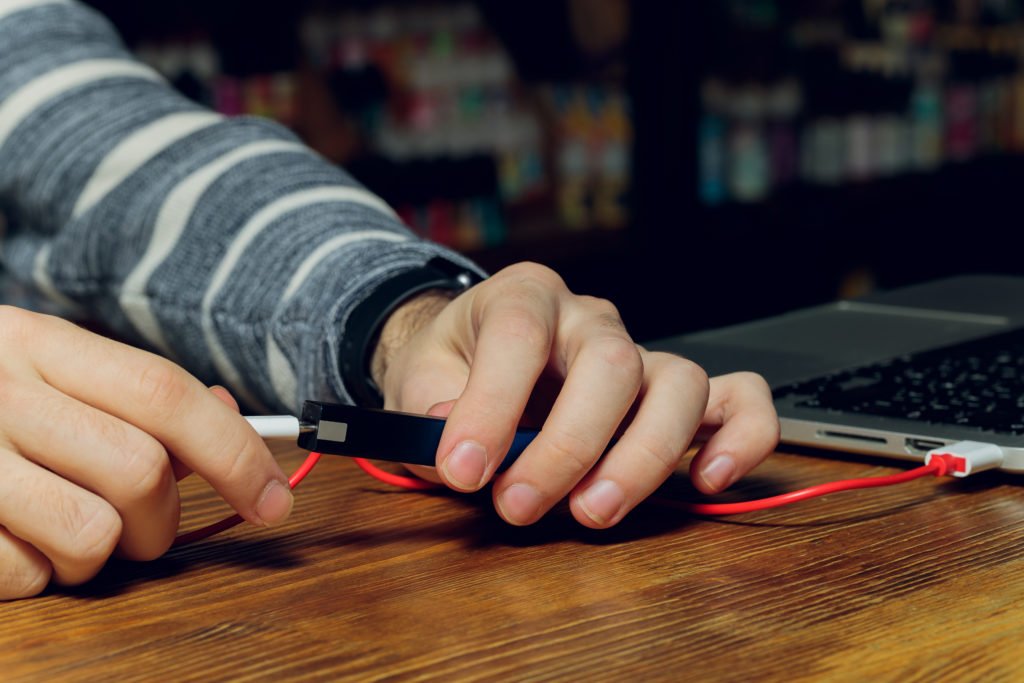 Charge e-cigarettes with a laptop.