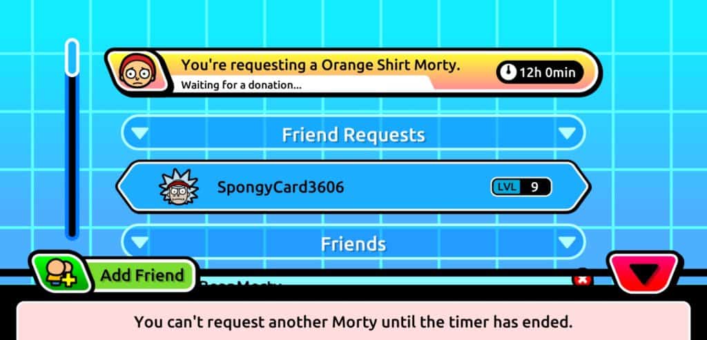 Request Mortys from friends