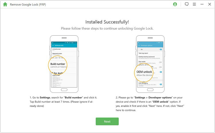 set up USB debugging or OEM unlock