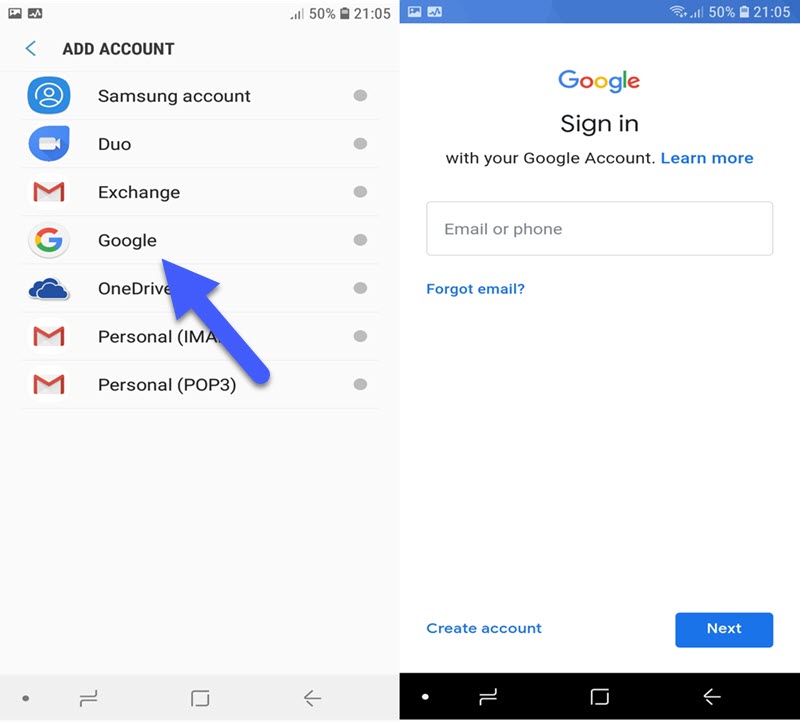 Sign in to your gmail account