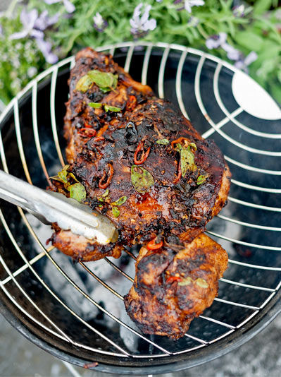 Image of lamb cooked in a BBQ party