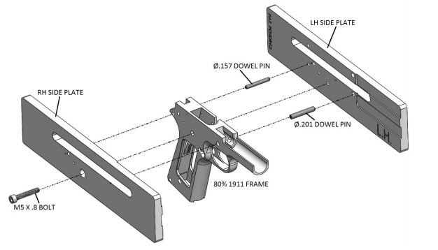 1911 build step 1 assemble frame and jig plates