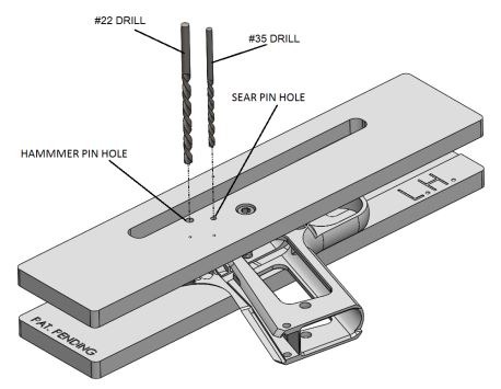 1911 build step2 drill hammer sear pin holes
