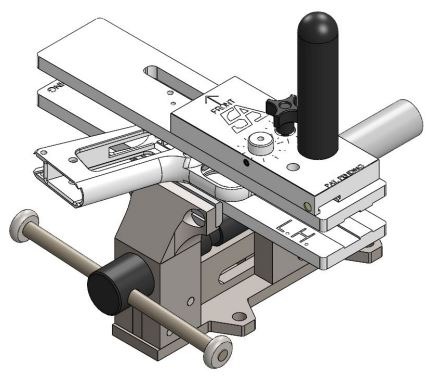 1911 build step7 set cutting car on jig zero blade