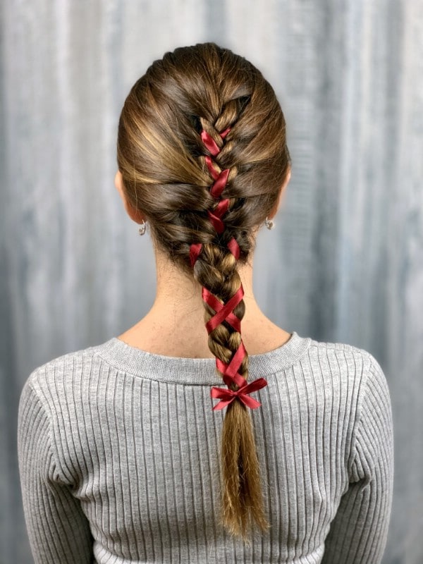 The back of a ribbon braid