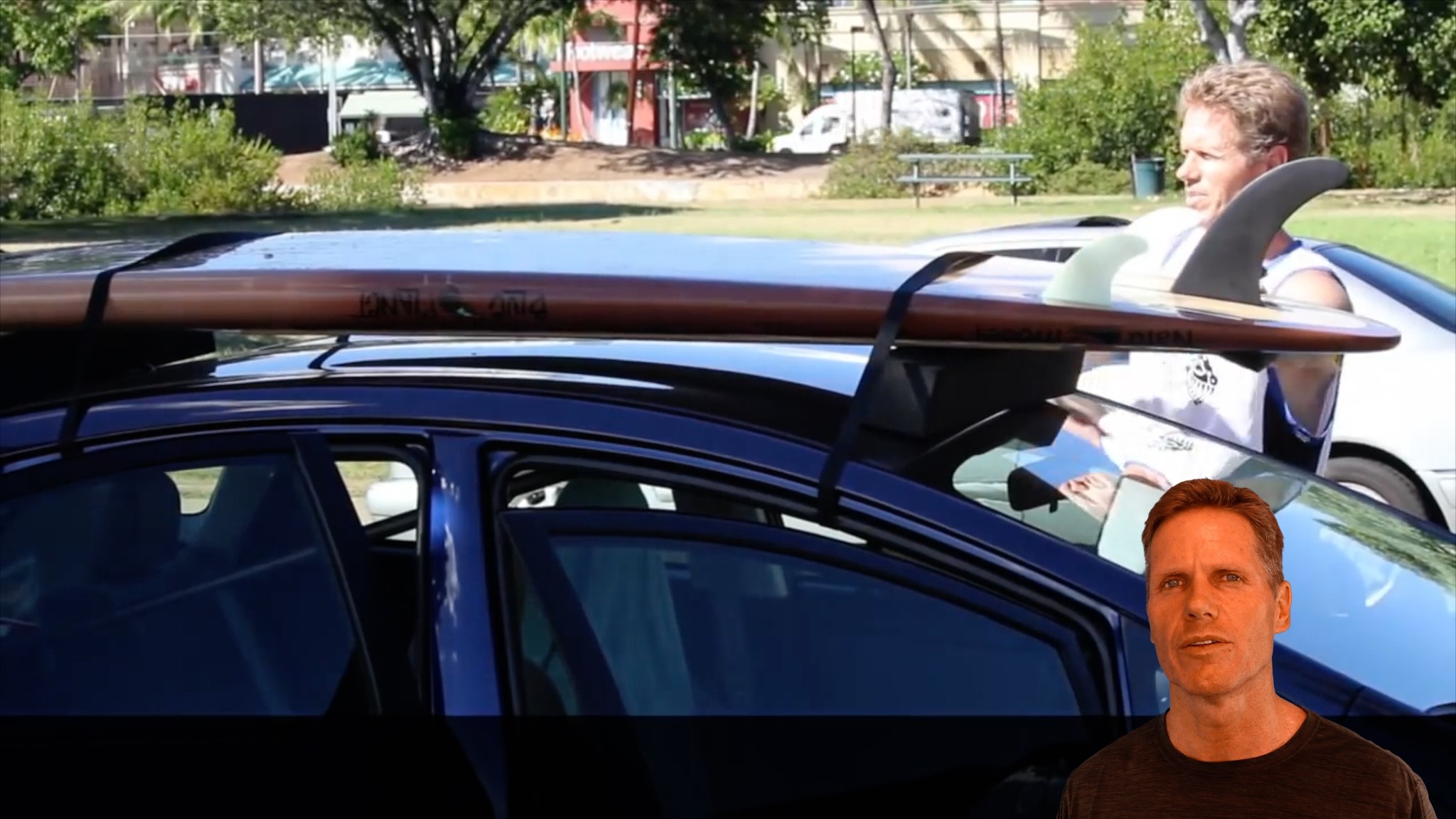 How to hang the board on the car without a roof rack?