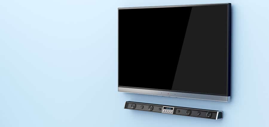 Wall mount Flat screen TV and soundbar