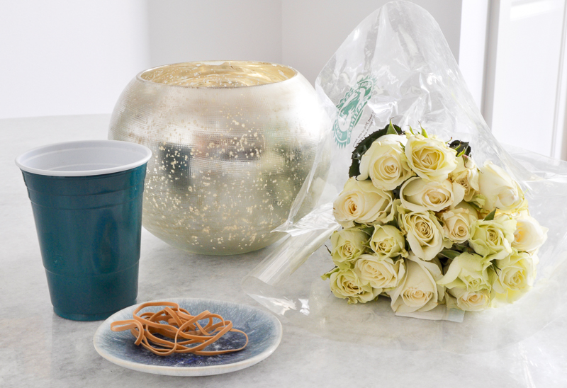 witems you need to arrange round vase roses
