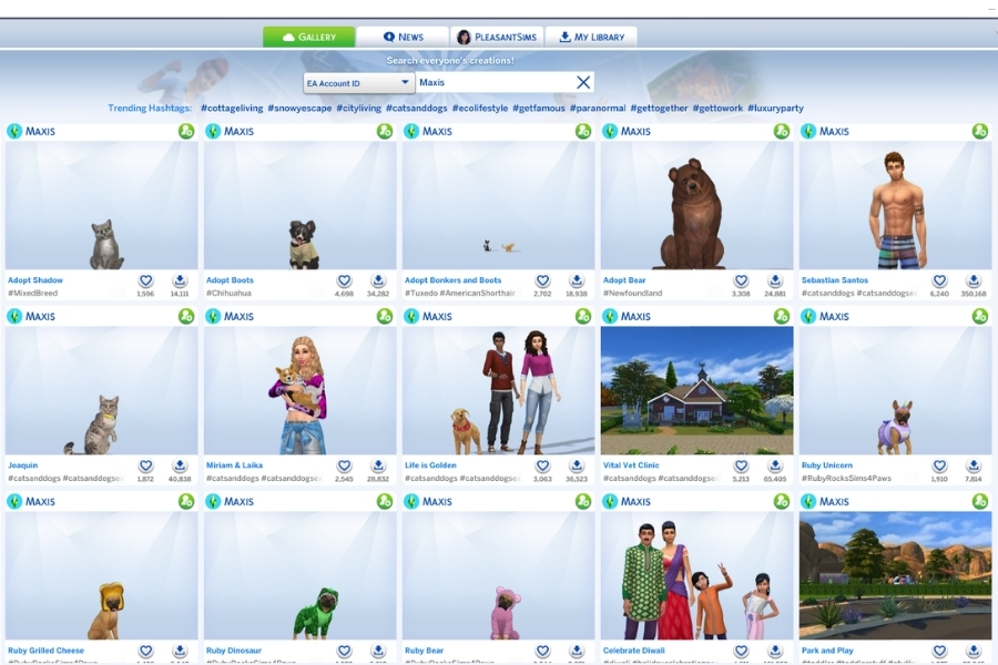 Pets on Sims 4 Gallery