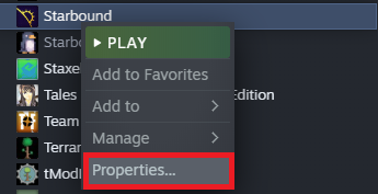 The Starbound Attribute in the Steam Library