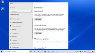 Windows 10 reset screen