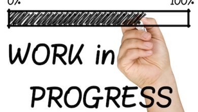 progress bar with "Work in progress" beneath