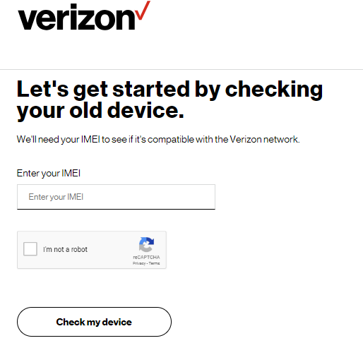 Verizon checks device blacklist
