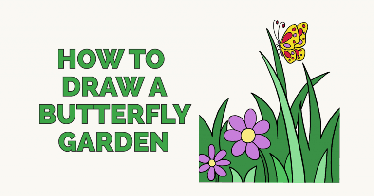 Draw butterfly garden easily