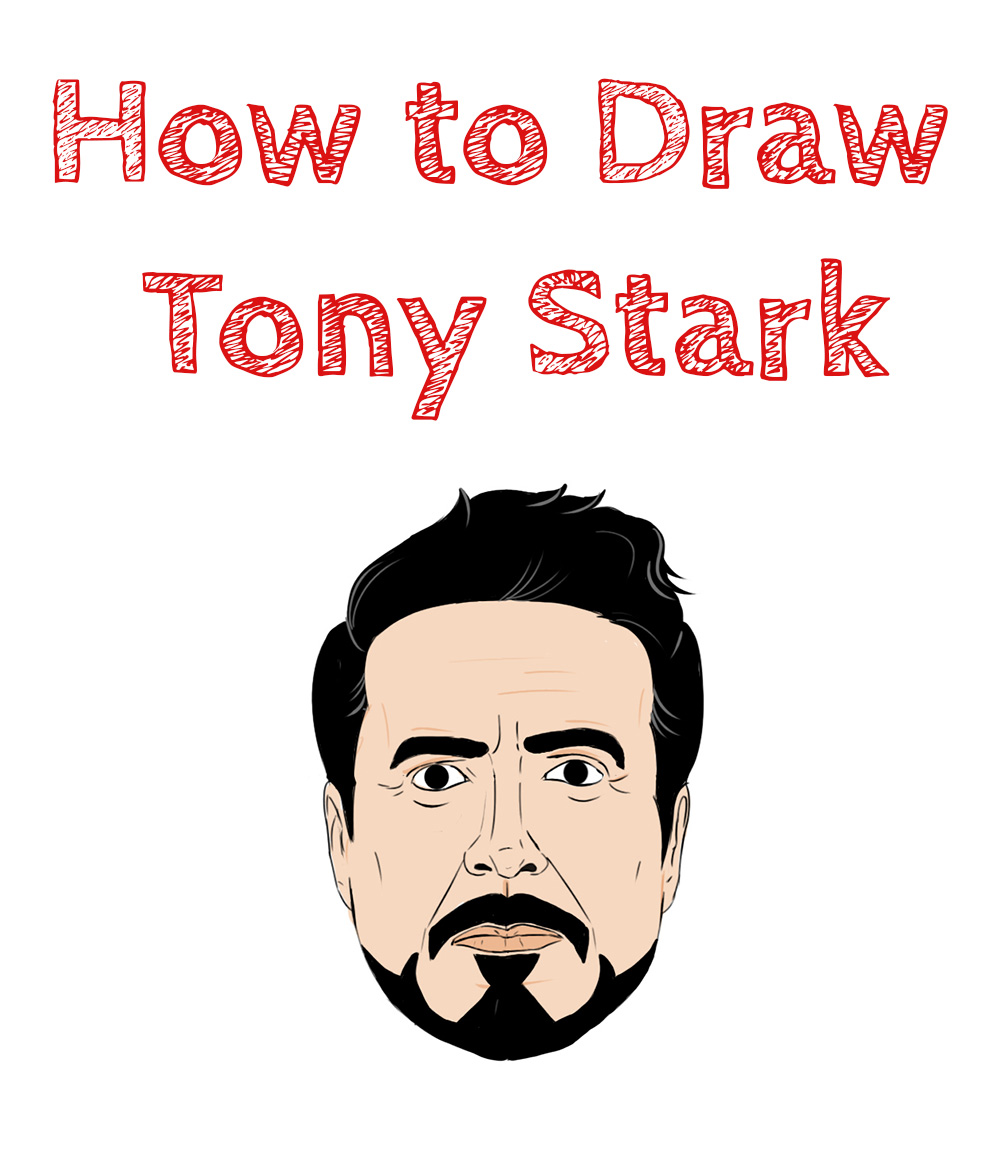 How to draw Tony Stark step by step
